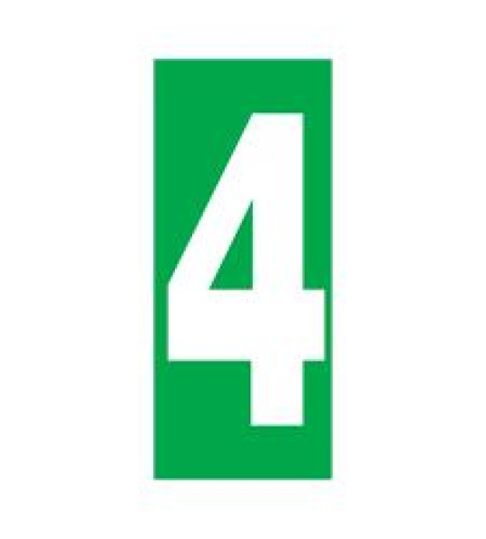 STATION NUMBER `4` 150X75MM GREEN