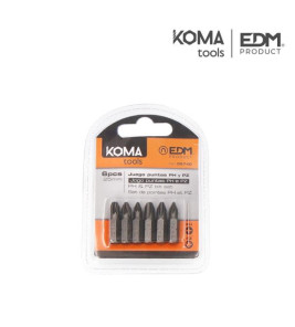 SCREWDRIVER BITS 25MM PH & PZ 6PCS