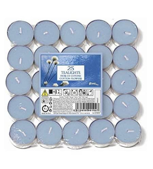 TEALIGHTS 25PC COTTON FLOWERS SER