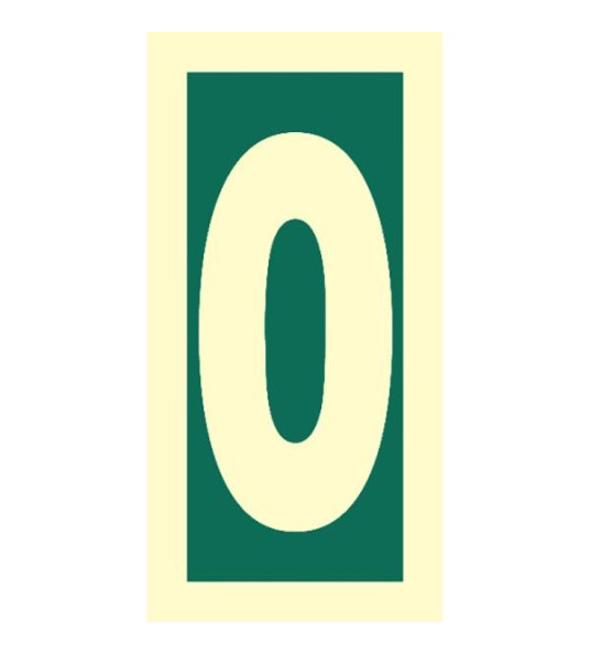 STATION NUMBER `0` 150X75MM GREEN