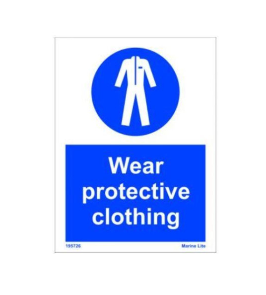 SIGN WEAR PROTECTIVE  CLOTHING 200X150MM