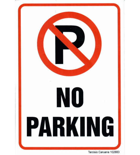 NO PARKING STICKER 300X210MM
