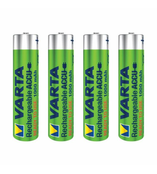RECHARGEABLE BATTERIES AAA 1000MAH 4PC