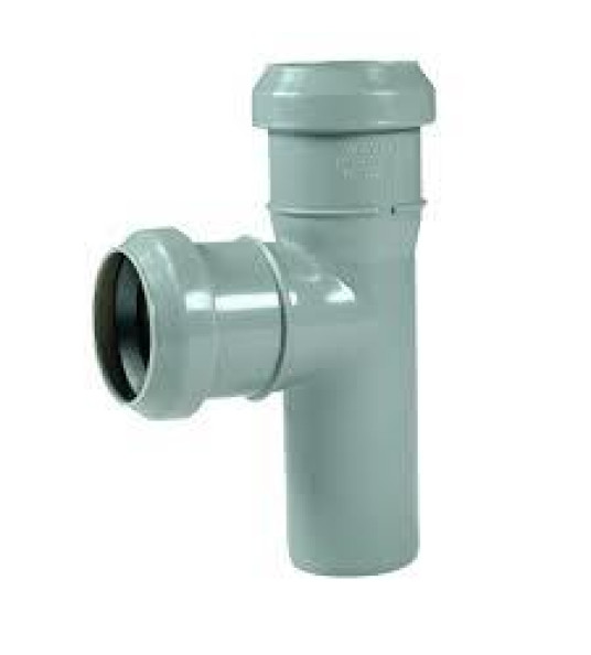 TEE 50MM PP GREY WITH O-RING