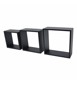 TRIPLE CUBE SHELF SET EBONY 30X30X12CM TRIPLE CUBE SHELF SET EBONY 30X30X12CM