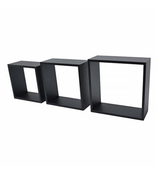TRIPLE CUBE SHELF SET EBONY 30X30X12CM TRIPLE CUBE SHELF SET EBONY 30X30X12CM