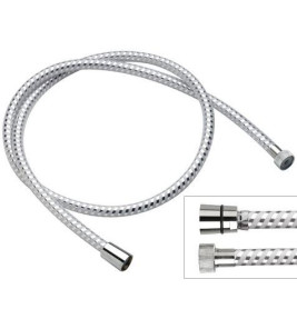 SHOWER PIPE 1.5M CHROME & WHITE