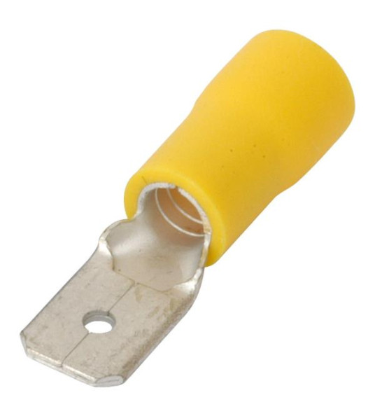 MALE SPADE TERMINAL 6.3MM YELLOW