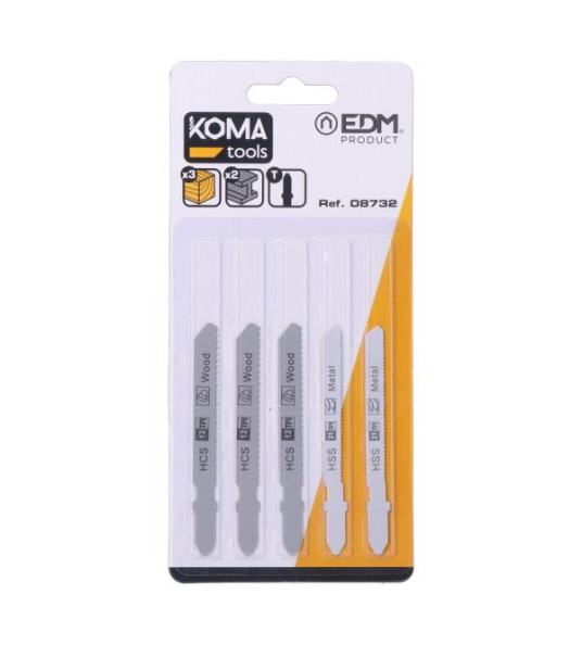 5PC JIGSAW BLADES METAL/WOOD KOMA