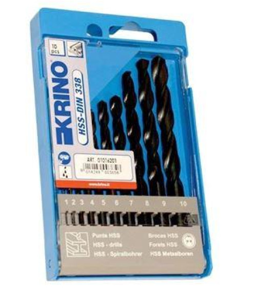 HSS DRILL BITS 10PC 1-10MM KRINO 01016201