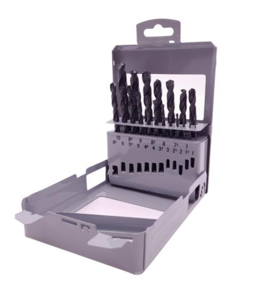 HSS DRILL BITS 19PC 1-10MM STEEL BOX KRINO