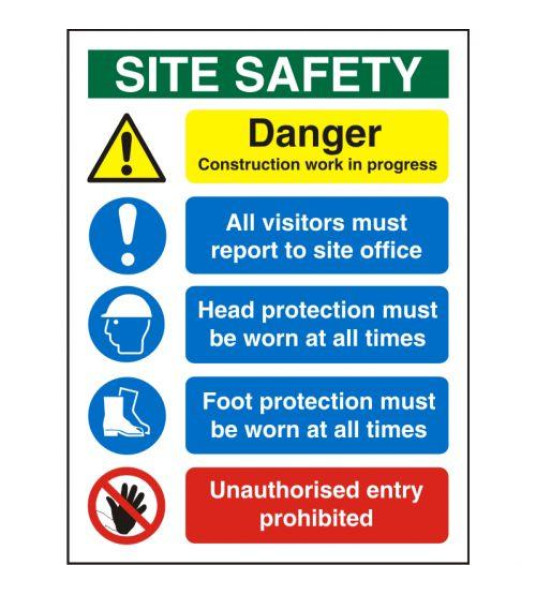 ADHESIVE SITE SAFETY SIGN A4