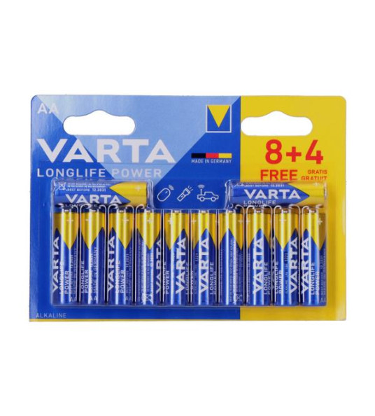 BATTERY AA LR06 8+4 VARTA ALKALINE