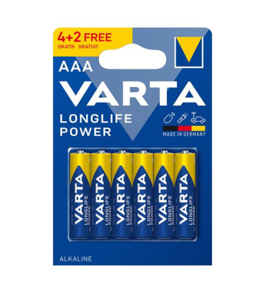 BATTERY AAA LR03 4+2 VARTA ALKALINE