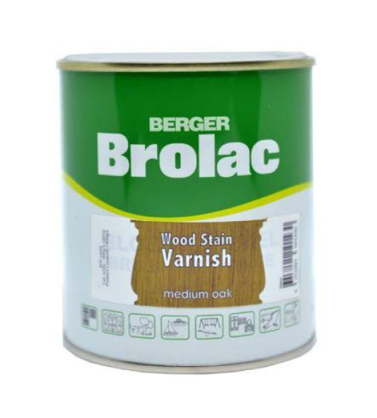 BROLAC VARNISH STAIN MEDIUM OAK 250ML