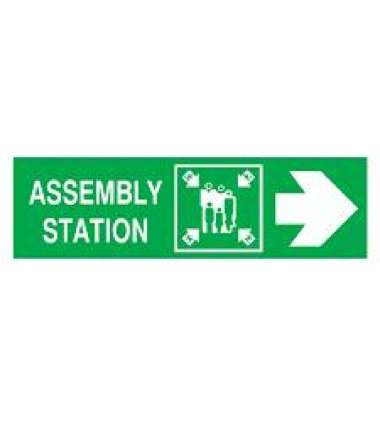 SIGN ASSEMBLY STATION EAST ARROW 100X300MM