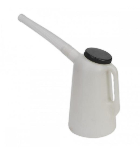 PLASTIC OIL JUG WITH LID 1.2L  WHITE