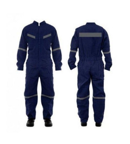 BOILER SUIT BLUE 2XL REFLECTIVE STRIPS NL