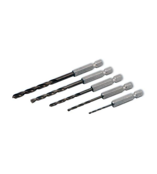 5PC 1/4`` HEX SHANK HSS DRILL BITS 2-6MM