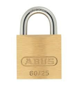 ABUS BRASS PADLOCK 25MM 60/25 ABUS BRASS PADLOCK 25MM 60/25