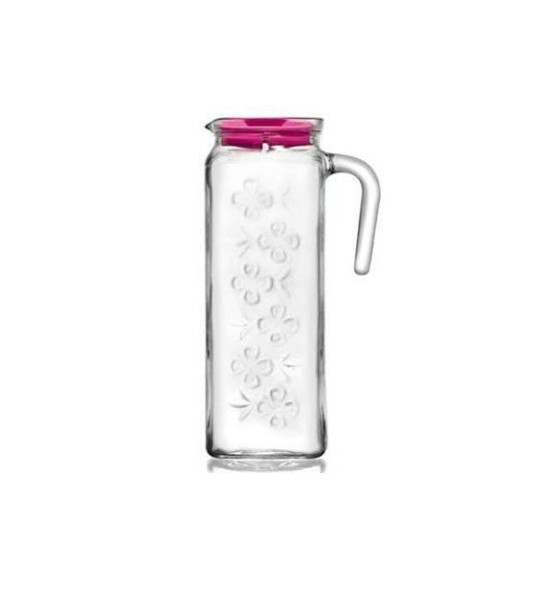 GLASS WATER JUG WITH LID BLOOM 1.2L
