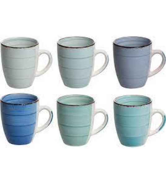 MUG ASSORTED BLUE COLOURS 340ML