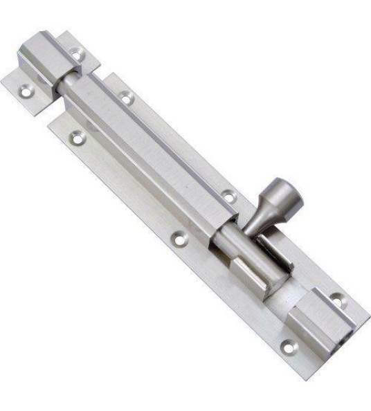 HEAVY TOWER BOLT 18`` BRUSHED STEEL