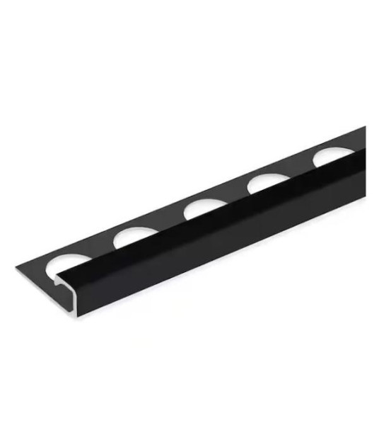 MATT BLACK SQUARE 12MM ALUM TILE TRIM 2.5M
