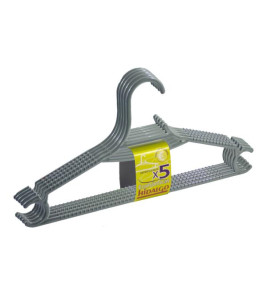 CLOTHES HANGERS 5PC GREY HIDALGO