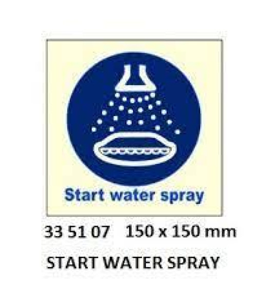 SIGN START WATER SPRAY 150X150MM
