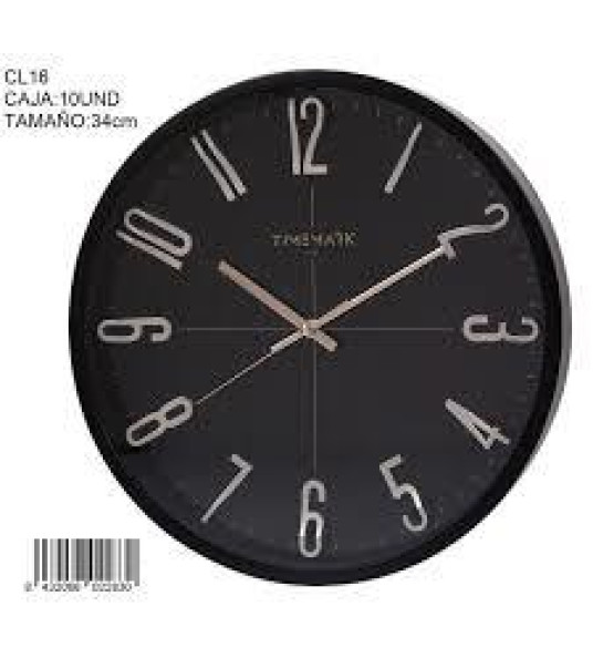 WALL CLOCK 34CM BLACK/BRONZE CL16