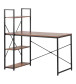 WOODEN DESK WITH SHELVES 121X120X64CM