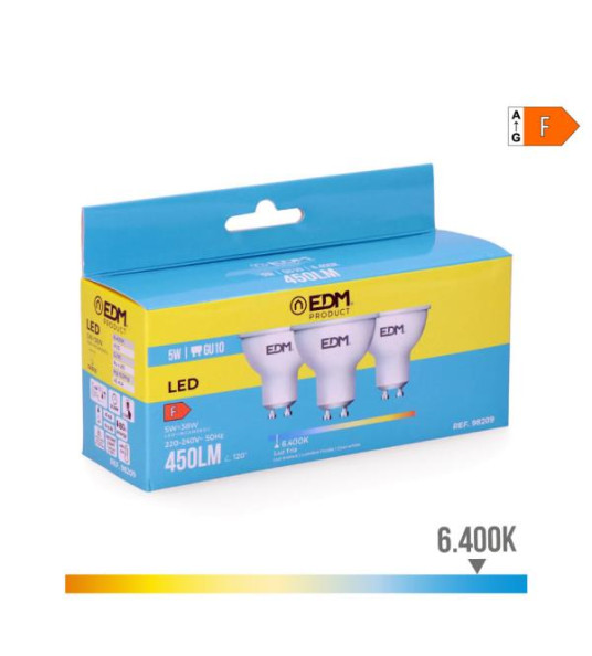 LAMP GU10 5W 450LM 3PC VALUE PACK