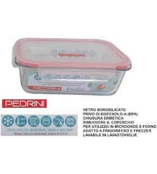 PEDRINI GLASS FOOD BOX 380ML