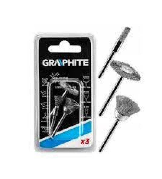 3PC STEEL WIRE BRUSHES FOR DIE GRINDER