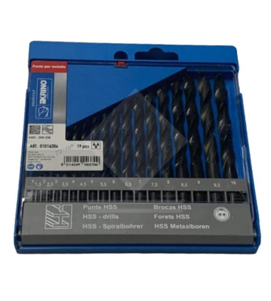 HSS DRILL BITS 19PC 1-10MM KRINO 01016206