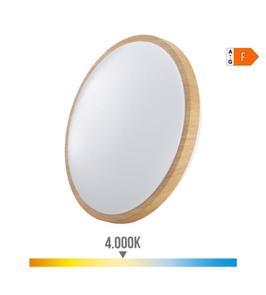 LED LIGHT FITTING 18W 1820lm 4000K Ø33CM WOOD EFFECT 