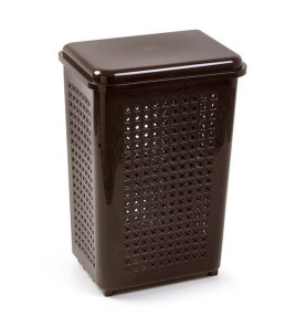 LAUNDRY BIN DARK BROWN PLASTICFORTE