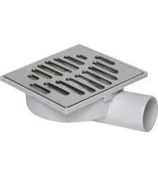 FLOOR DRAIN 150X150MM Ø50MM SIDE INOX DOVARO