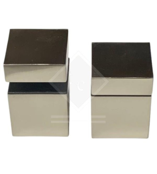SHELF CLIP CUBES BRUSHED NICKEL 2PC