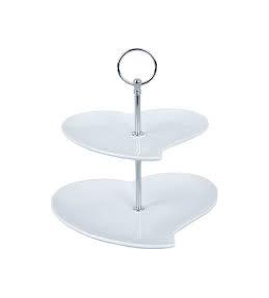 2-TIER HEART CAKE STAND 14CM & 16CM
