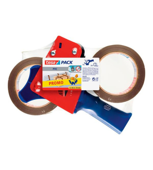 PACKING TAPE DISPENSER WITH 2 ROLLS TESA