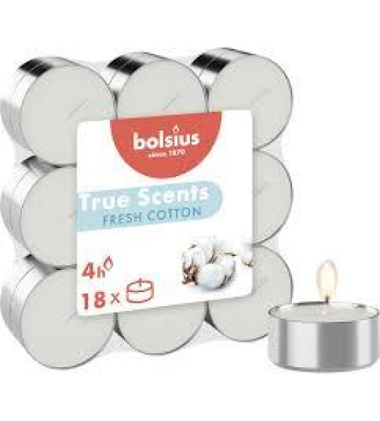 TEALIGHTS 18PC FRESH COTTON TRUE SCENTS