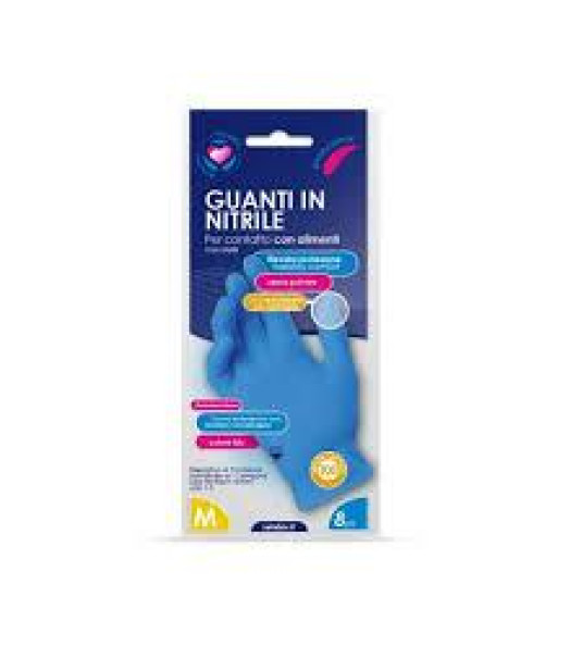 BLUE NITRILE GLOVES MEDIUM 8PCS STABLU