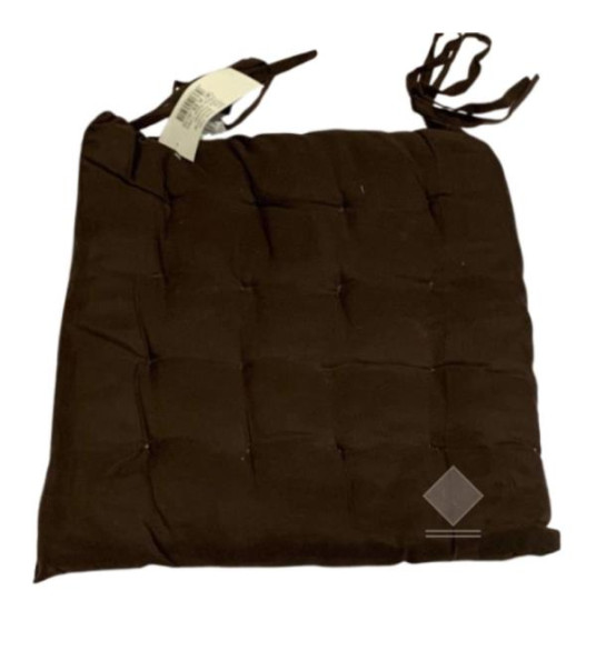 PADDED CHAIR CUSHION 40X40X5CM BROWN