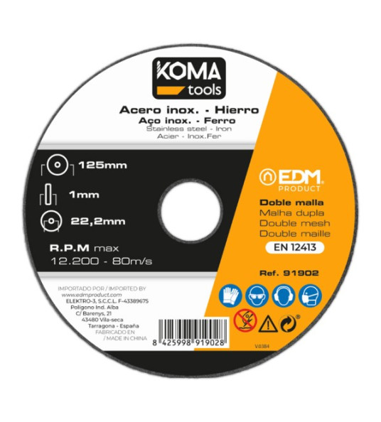 STEEL CUTTING DISC 125X1.0X22.2MM KOMA