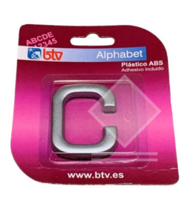 LETTER C SILVER 40MM ABS BLISTER