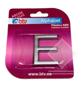 LETTER E SILVER 40MM ABS BLISTER