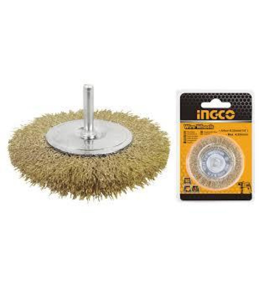 FLAT WIRE BRUSH WHEEL 100/6MM INGCO