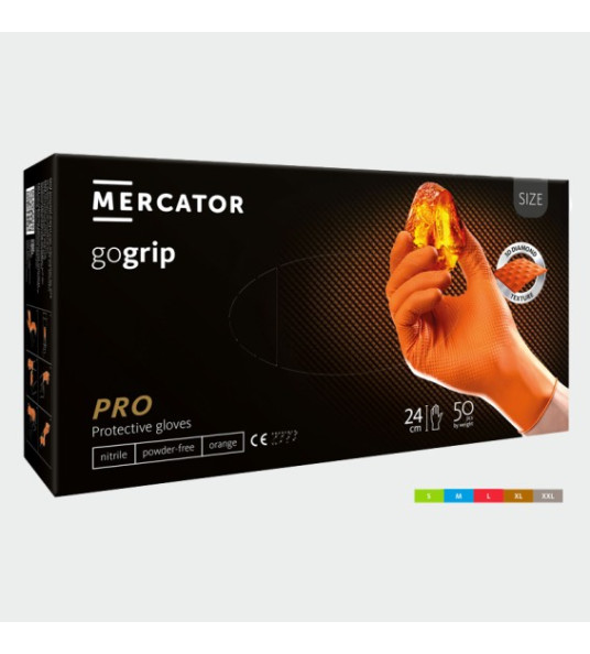 DISPOSABLE GLOVES GOGRIP L ORANGE 50PCS